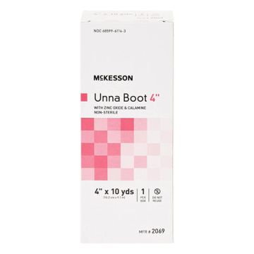 Cotton Unna Boot with Zinc Oxide and Calamine 4 Inch x 10 Yard - Non-Sterile