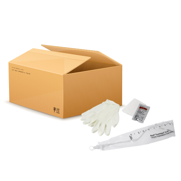 16 French, Vinyl Coude Tip Catheter with PVI Swabs, Latex-Free Gloves, and Underpad