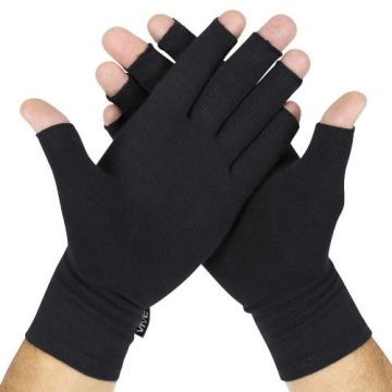 Vive Health Arthritis Gloves, Black Open Finger
