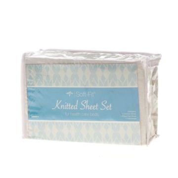 3-Piece Set of White Fitted Sheets, Twin