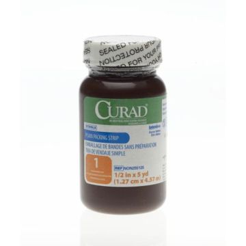 CURAD 1/2 in x 5 yd Plain Packing Strips, Sterile - NON255125