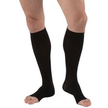 Jobst Men's 30-40 mmHg Open Toe Knee High Compression Socks, Black