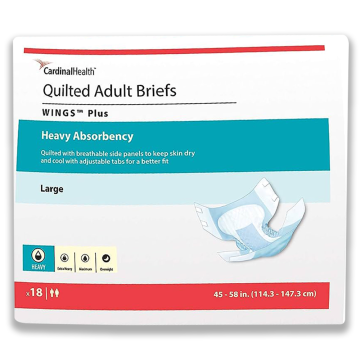 Wings PLUS Quilted Adult Briefs - Super Absorbency