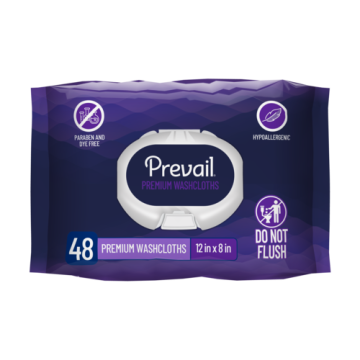 Prevail Premium Quilted Washcloths, 48 Count