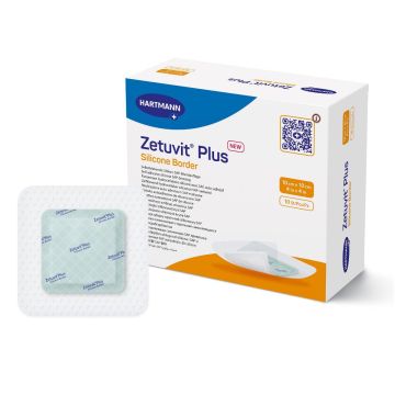 Zetuvit Plus Silicone Border, 4x4 Inch