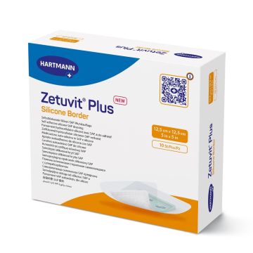 Box of Zetuvit Plus Silicone Border, 5x5 Inch