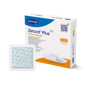 Box of Zetuvit Plus Silicone Border, 8x8 inch