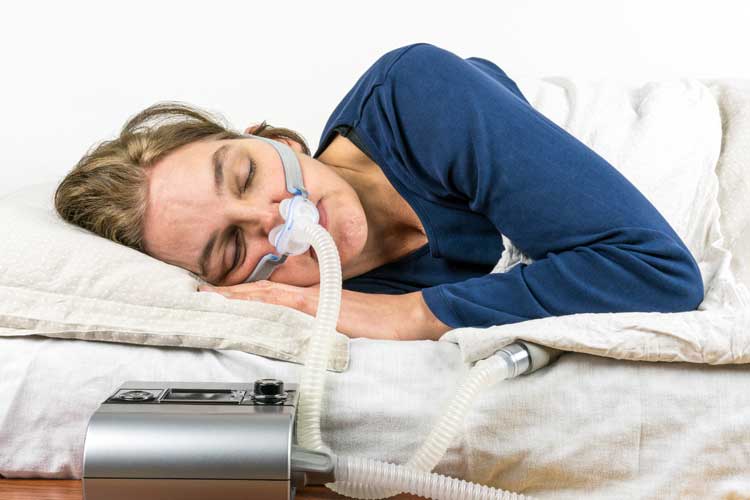 CPAP Patient Sleeping on Side