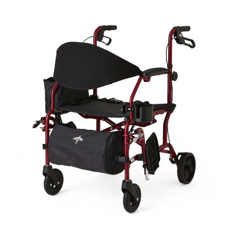 Medline Combination Rollator and Transport Chair, DeskLength Arms