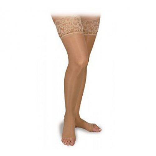 sheer thigh high with stay up silicone lace top