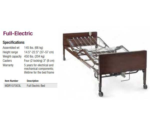Medline MDR107003L FullElectric Medlite Bed