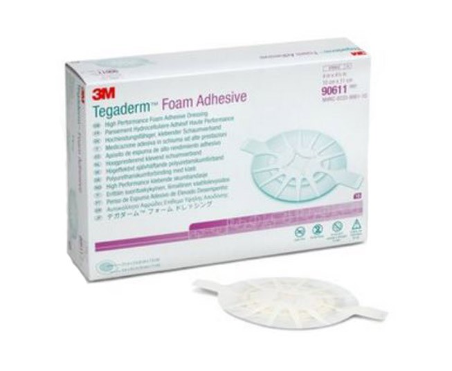 3M 90611 Tegaderm Foam Adhesive Dressing Oval 4 x 41/2 Inch, Pad