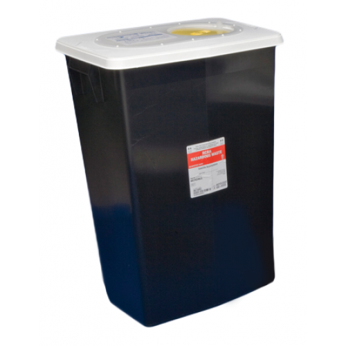 18 Gallon Black SharpSafety Waste Container with Hinged Lid 8617RC