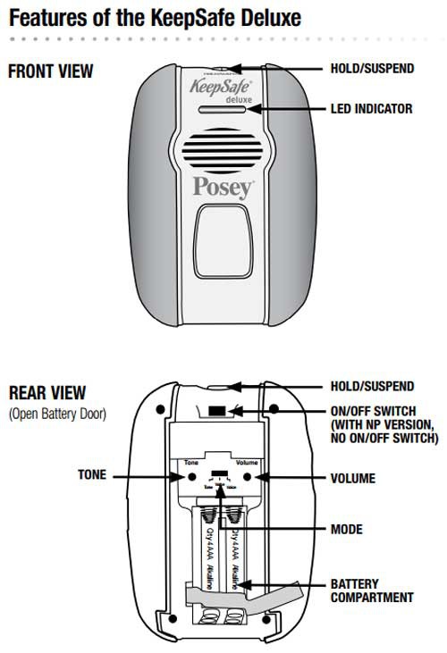Posey 8374 KeepSafe Deluxe Alarm System Vitality Medical