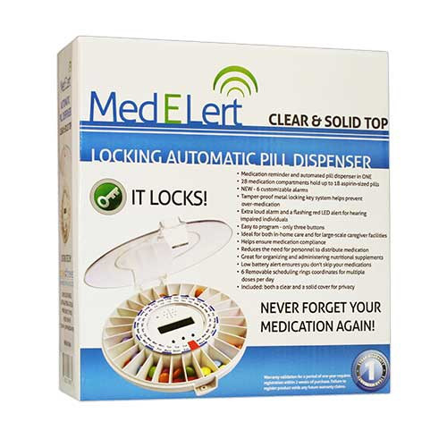 MedELert Automatic Pill Dispenser, 28 Day, Locking Lid Vitality Medical