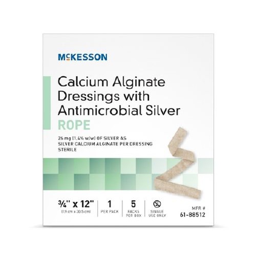 alginate calcium dressing silver antimicrobial sterile inch wound mckesson care