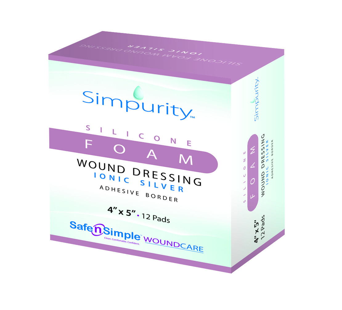 Simpurity Foam Wound Dressing Silver Silicone, 2