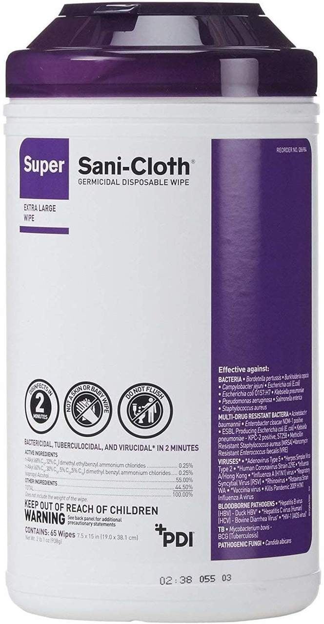 sani wipes cloth pdi canister super germicidal packets disposable
