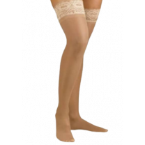 Activa Sheer Therapy Thigh High Compression Socks Silicone Lace Top CLOSED TOE 15-20 mmHg