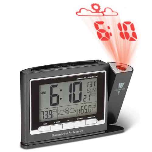 Hammacher Schlemmer 90395 Projection Dual Alarm Clock & Weather Monitor
