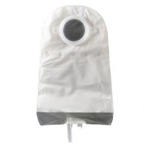Urostomy Pouch with Fold Over Tab Transparent with 1-Sided Comfort Panel 9 Inch