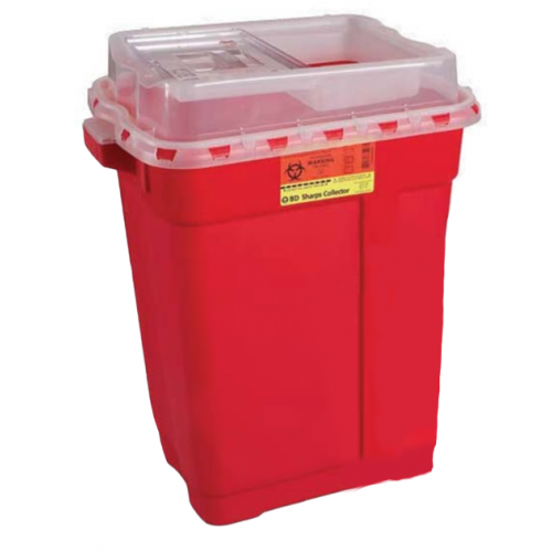 BD 9 Gallon Red Sharps Container w/Clear Slide Top 305616