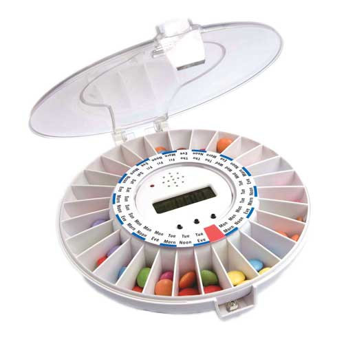 MedELert Automatic Pill Dispenser, 28 Day, Locking Lid