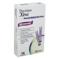 Precision Xtra Blood Ketone Test Strips by Abbott Diabetes Care Box of 10 - 7074535