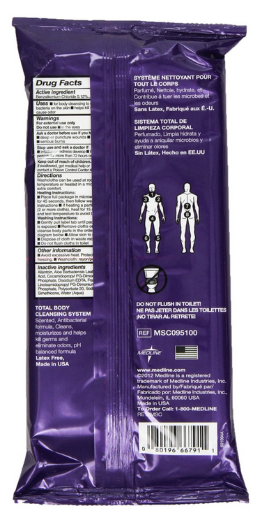 Medline Readybath Luxe Cleansing Cloths Antibacterial