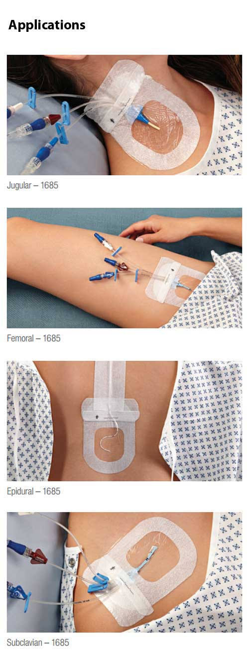 3M 1685 Tegaderm IV Advanced Transparent Dressing 31/2 x 41/2