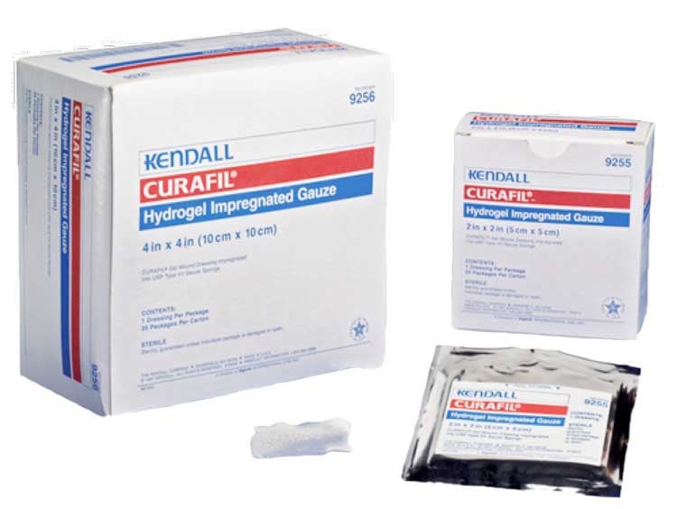 Curafil Hydrogel Impregnated Gauze Sponge Dressing Covidien 9255