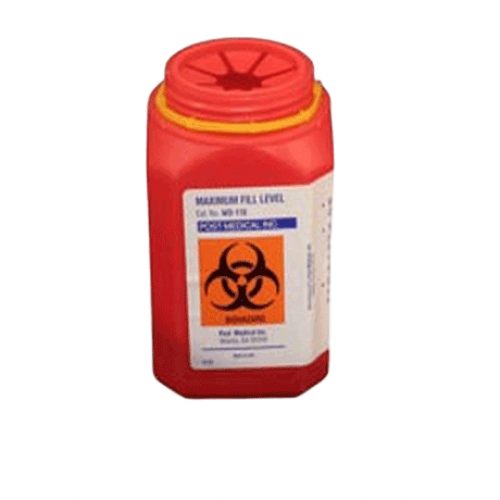 Post Medical 1 Quart Red Sharps Container w/Locking Top WD110