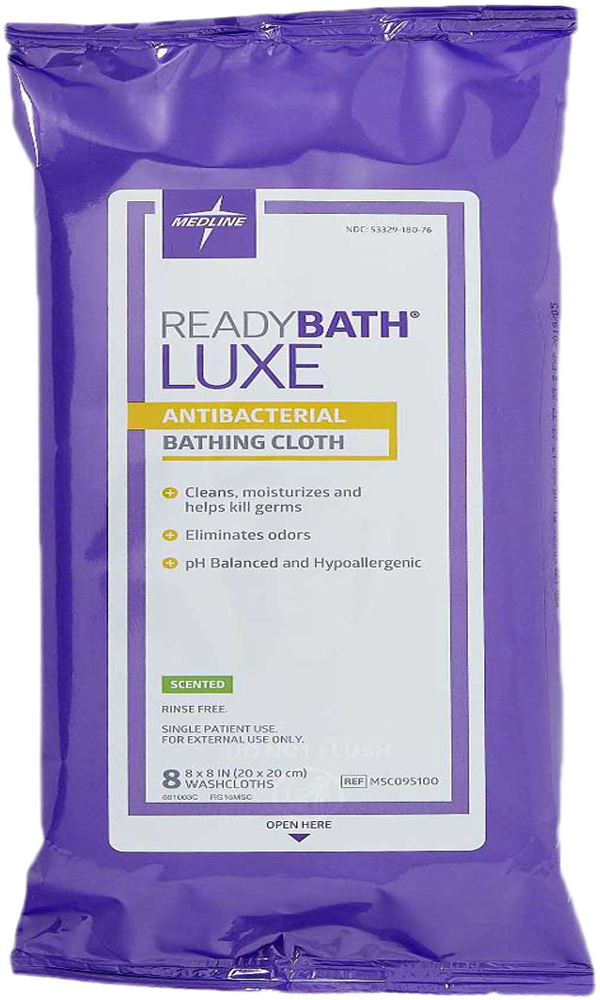 Medline Readybath Luxe Cleansing Cloths Antibacterial Scented