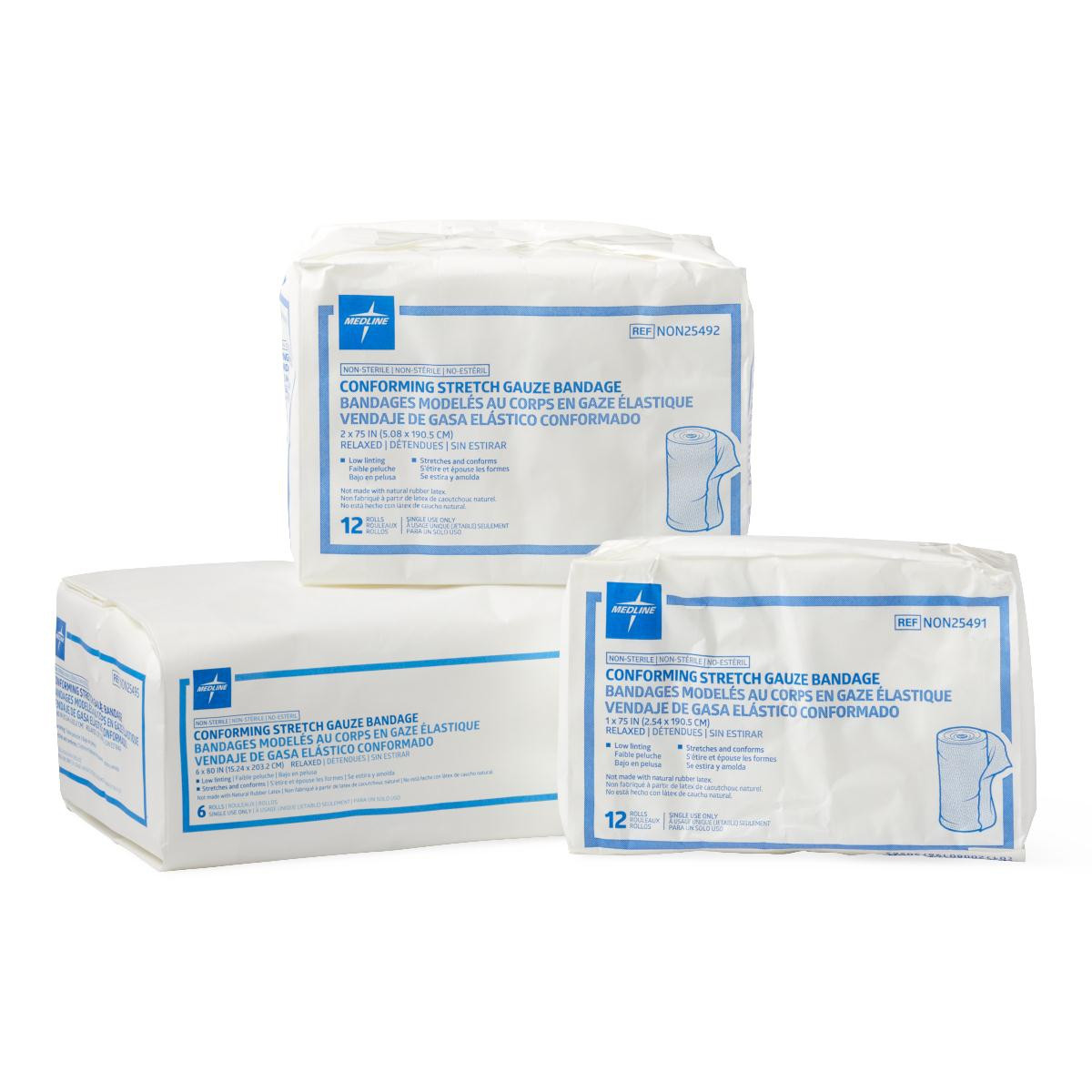 Medline Conforming Stretch Gauze, Sterile & NonSterile 2, 3, 4, 6