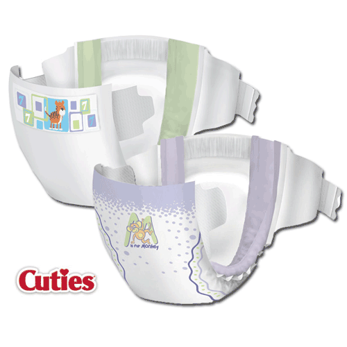 Cuties Disposable Baby Diapers Size 1, 2, 3, 4, 5, 6, 7, Newborn