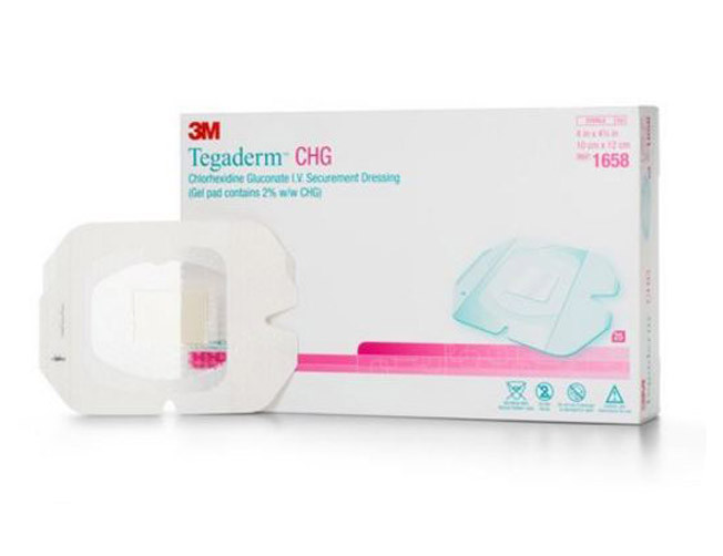 3M 1658 Tegaderm CHG IV Securement Dressing 4 x 4.75 Inch Vitality