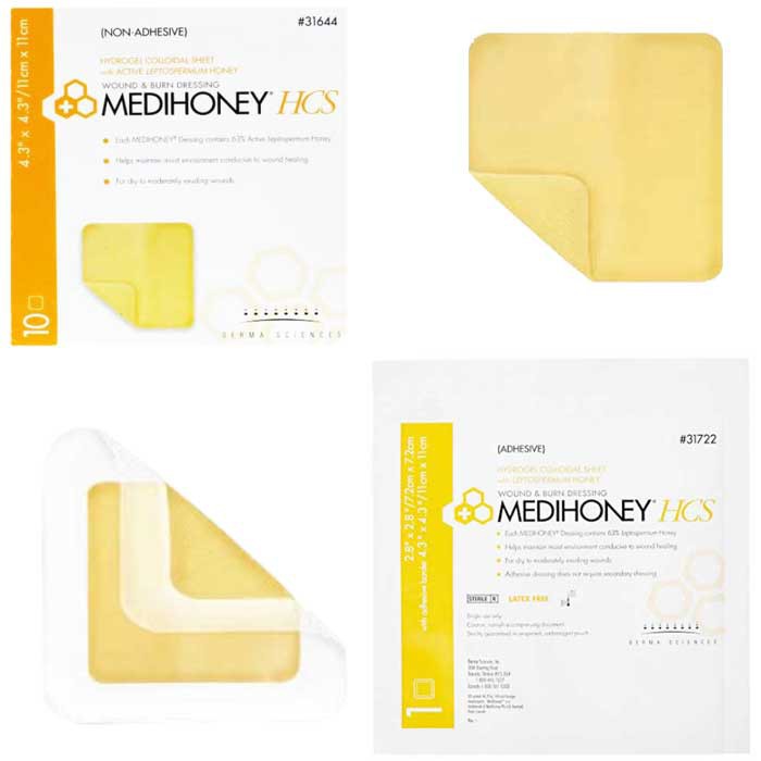 Medihoney HCS Hydrogel Colloidal Sheet Dressing Derma Sciences 31622