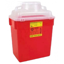 6 Gallon Red BD Stackable Sharps Container Large Funnel with Clear Top 305465