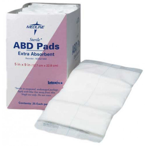 Medline Sterile Abdominal Pads, (ABD Dressings) 5 10 Inch