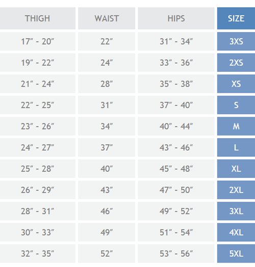 Gary Incontinence Products Size Chart