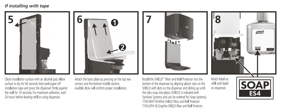 Install with tape 1