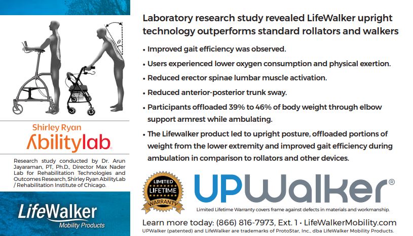 UPWalker has been shown to clinically outperform everyday walkers and rollators