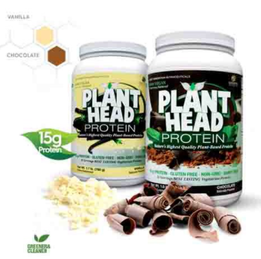 Bottle of Plant Head Protein Powder