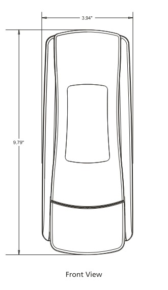 Dimensions for ADX-7 Dispenser, Front View