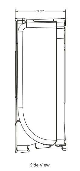 Dimensions for ADX-7 Dispenser, Side View