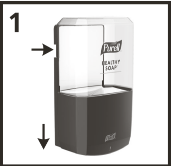 First step of installation of the refill