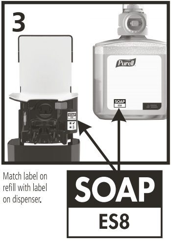 Third step of the installation of the refill