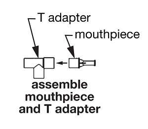 Image demonstrating mask and T adapter assembly