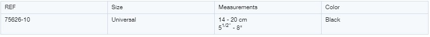 Size information for the adjustable wrist support