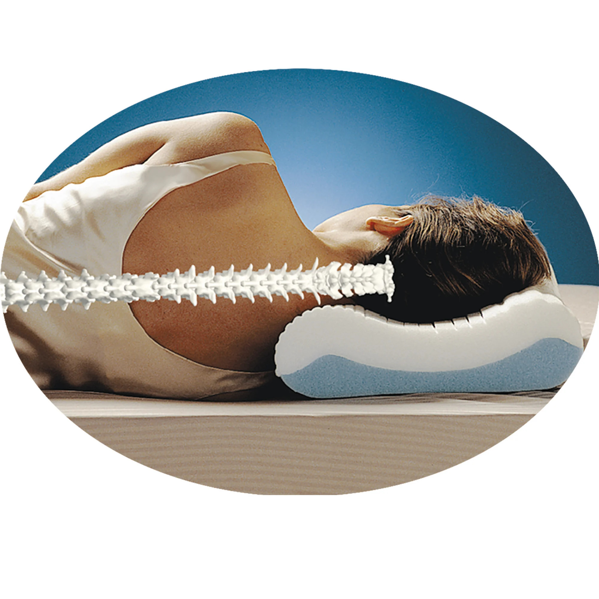 data-element= The Cloud pillow helps to align the spine
